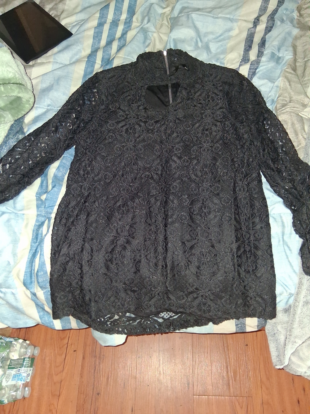 Skye's the Limit Black Lace Long-Sleeve Blouse